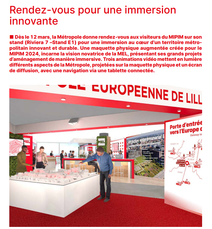 Revue de presse - Découvrez le communiqué de presse de la Métropole Européenne de Lille sur le MIPIM et la maquette architecturale augmentée PAAM par HOOPP ! 